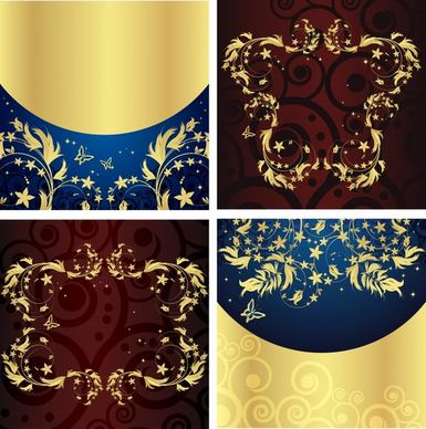 decorative pattern templates seamless golden leaves modern decor