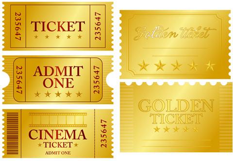 vector gold ticket design elements