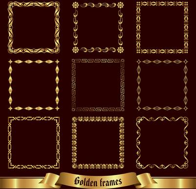 vector golden frame design