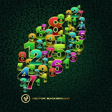 numbers background modern colorful shiny decor