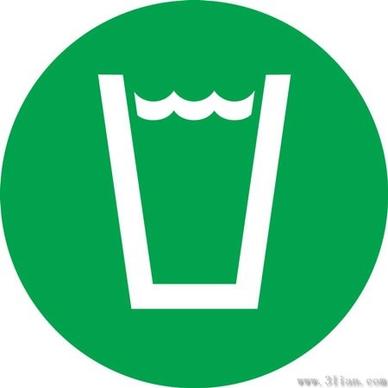 vector green background cup icon