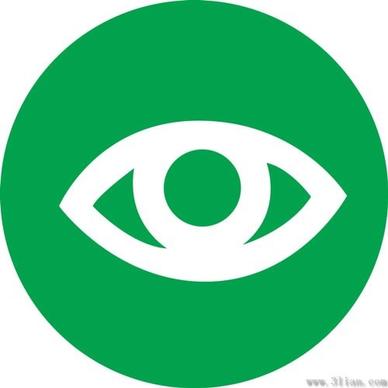 vector green background eye icon