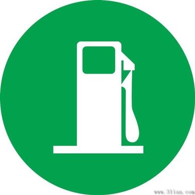 vector green background gas station icon