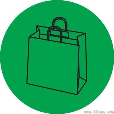 vector green background handbags icon