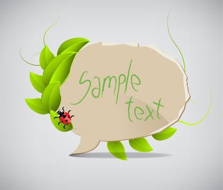 ecology background natural elements speech bubble text box