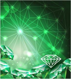 vector green diamond set