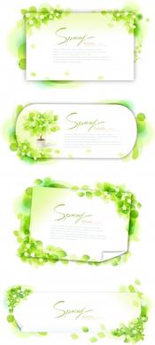 decorated leaves border templates modern blurred green decor
