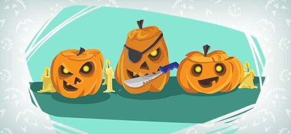 vector halloween pumpkins illustration