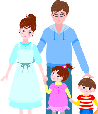 vector happy family together design elements