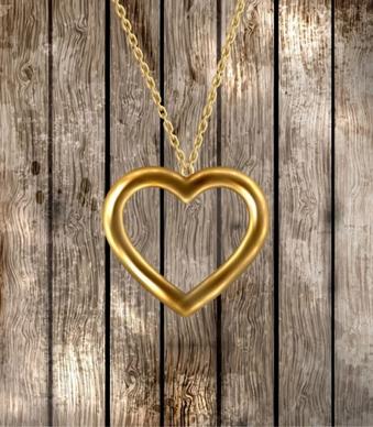 vector heart pendant necklace