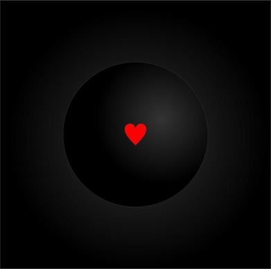 vector heart red 3d circle