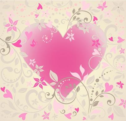 Vector Heart with Floral Ornament