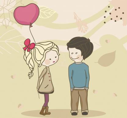vector illustration cartoon couple romance