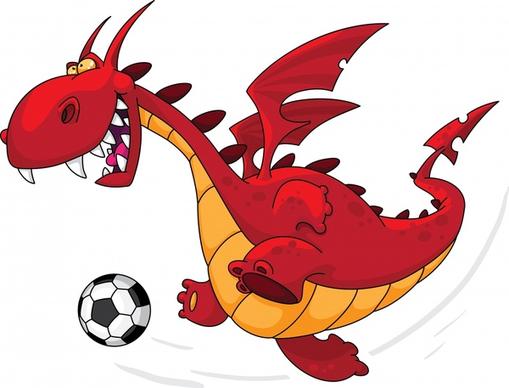 vector illustration cartoon image of the dragon