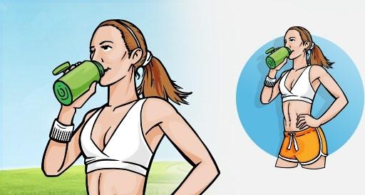 vector illustration of a fitness girl