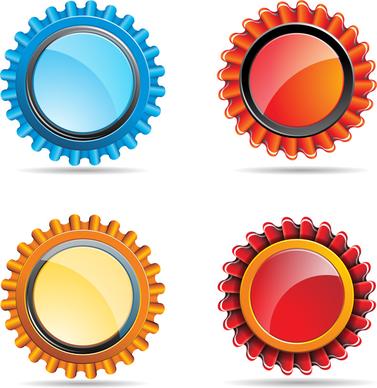 vector illustration of colorful glossy buttons
