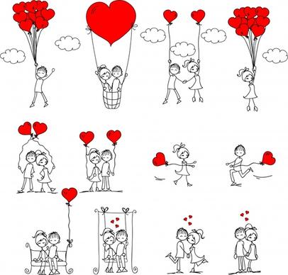 vector illustration of romantic love