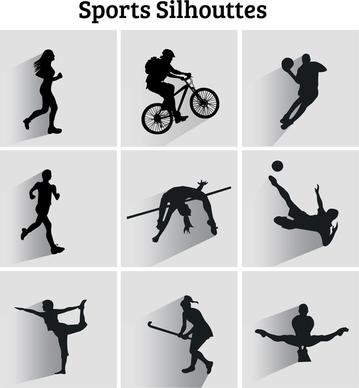 vector illustration of sports silhouttes icons