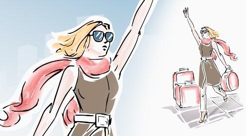vector illustration of travel girl