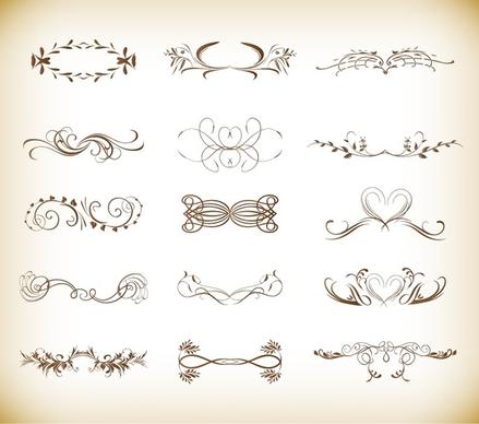 vector illustration set of ornate design elements