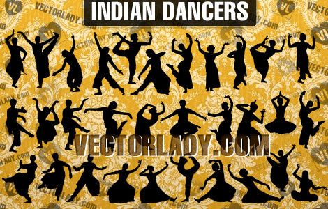 vector indian dancers