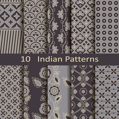 vector indian style seamless patterns