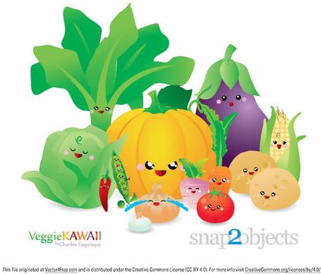 vector kawaii vegetables