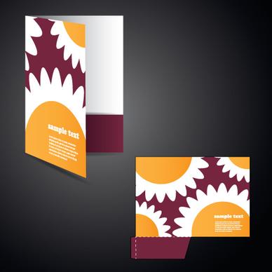 vector layout folder cover design set