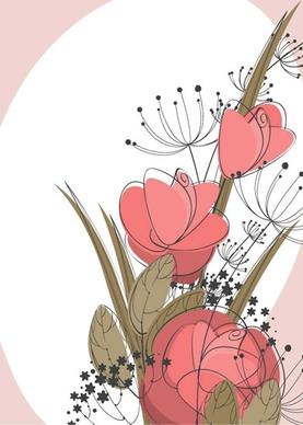 floral background template flat classical handdrawn