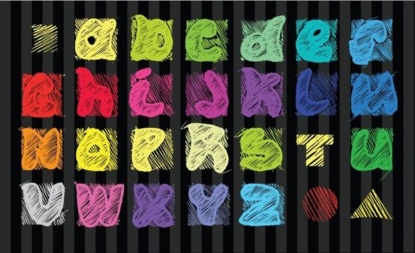 educational alphabet background colorful handdrawn fonts design