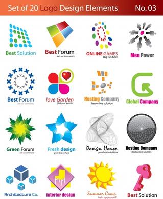 logo templates modern design multicolored 3d flat shapes