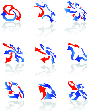 vector logo of abstract arrow design elements