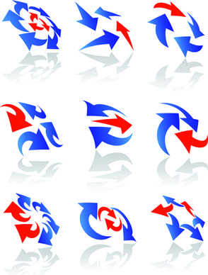vector logo of abstract arrow design elements