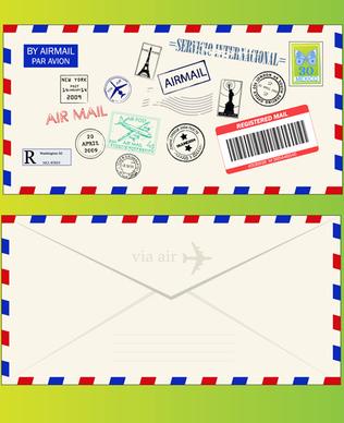 vector mail envelope elements set