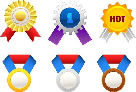 medal templates colorful modern shapes