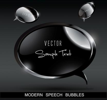 speech bubble templates elegant shiny black decor