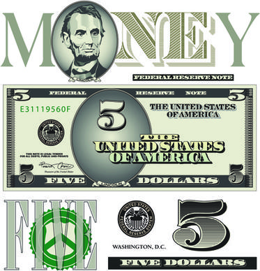 vector money with dollars design template