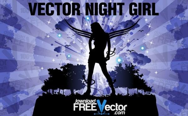 Vector Night Girl