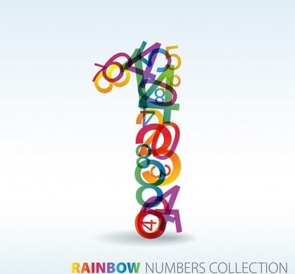 digits background number one icon modern colorful decor