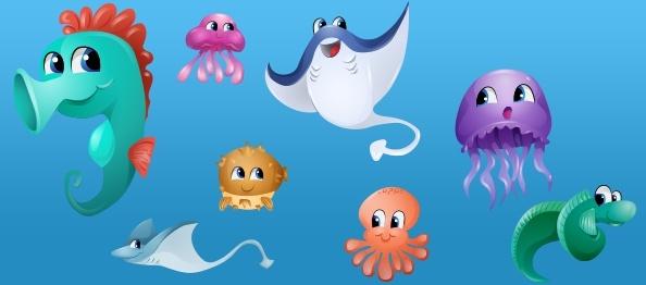 vector ocean creatures