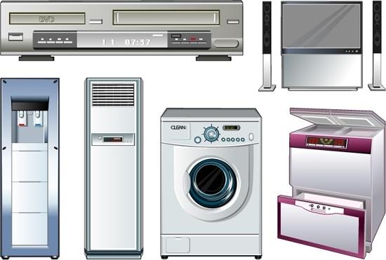 vector of household appliances