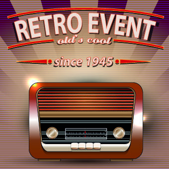 vector of retro party posters set