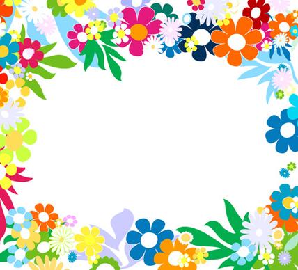 vector of spring fresh flower frame set