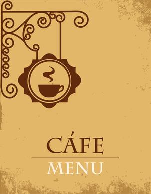 vector of vintage cafe menu background art