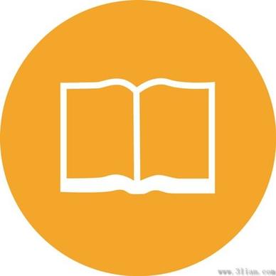vector orange background book icon