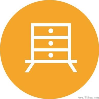 vector orange background cabinet icon