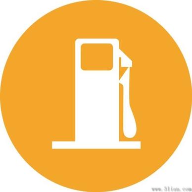 vector orange background gas station icon