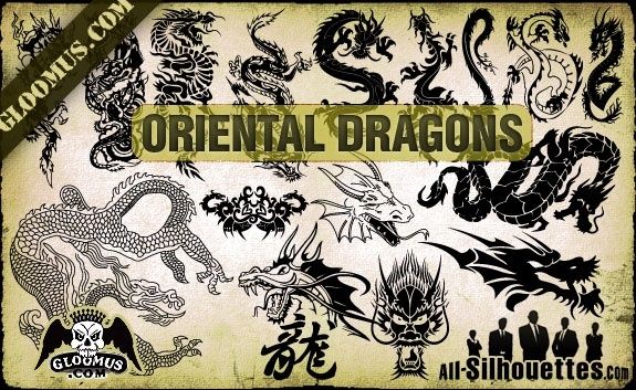 Vector Oriental Dragons
