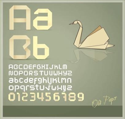 vector origami alphabet wordart