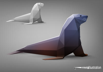 vector origami animal model set